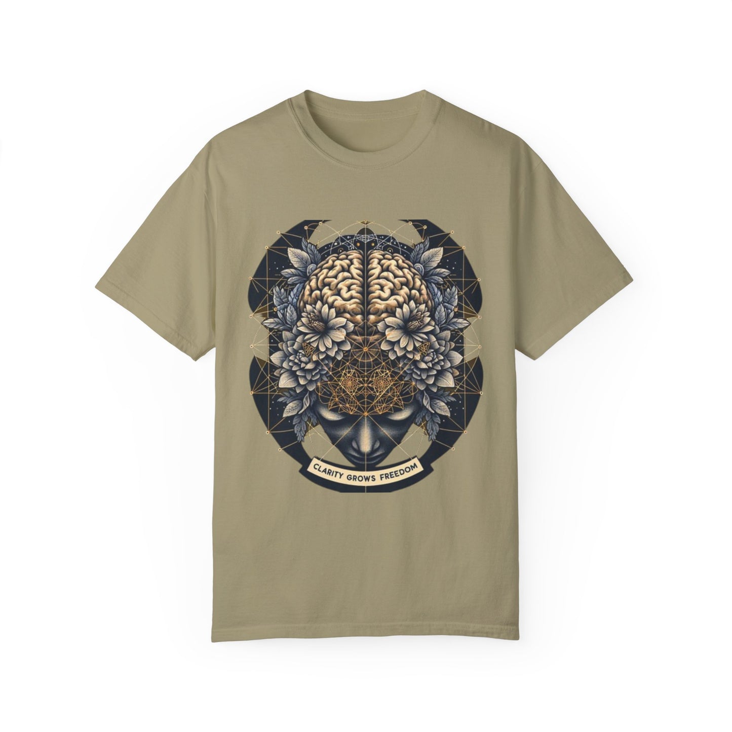 Clarity Grows Freedom Shirt – Mindful Brain, Sacred Geometry Tee