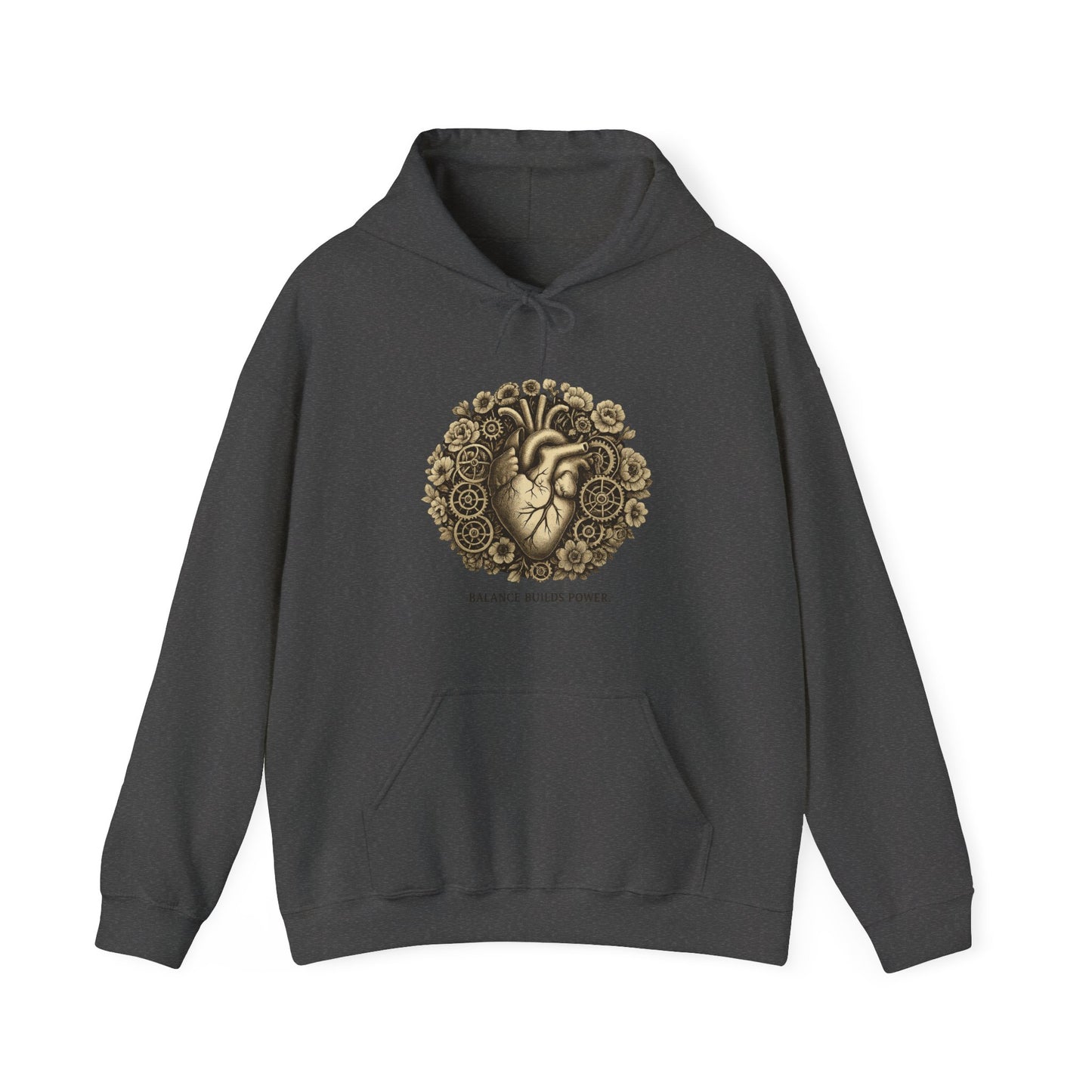 Anatomical Heart Hoodie – Balance Builds Power Sweatshirt Gift
